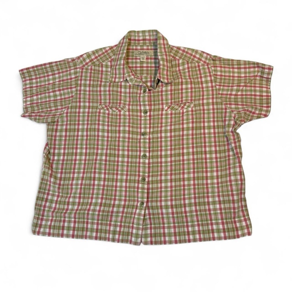 Cottagecore Hannah Montana Movie Plaid Short Sleeve Women’s Cabela’s Shirt XL